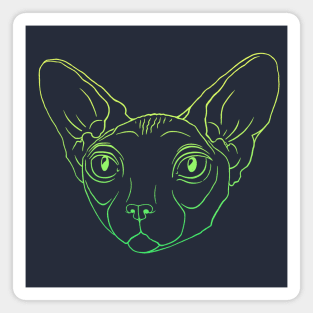 Mr. Yellow-Green sphynx cat Magnet